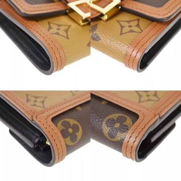 LOUIS VUITTON DAUPHINE COMPACT TRIFOLD WALLET MONOGRAM REVERSE LEATHER 50RC365 - Picture 3 of 14